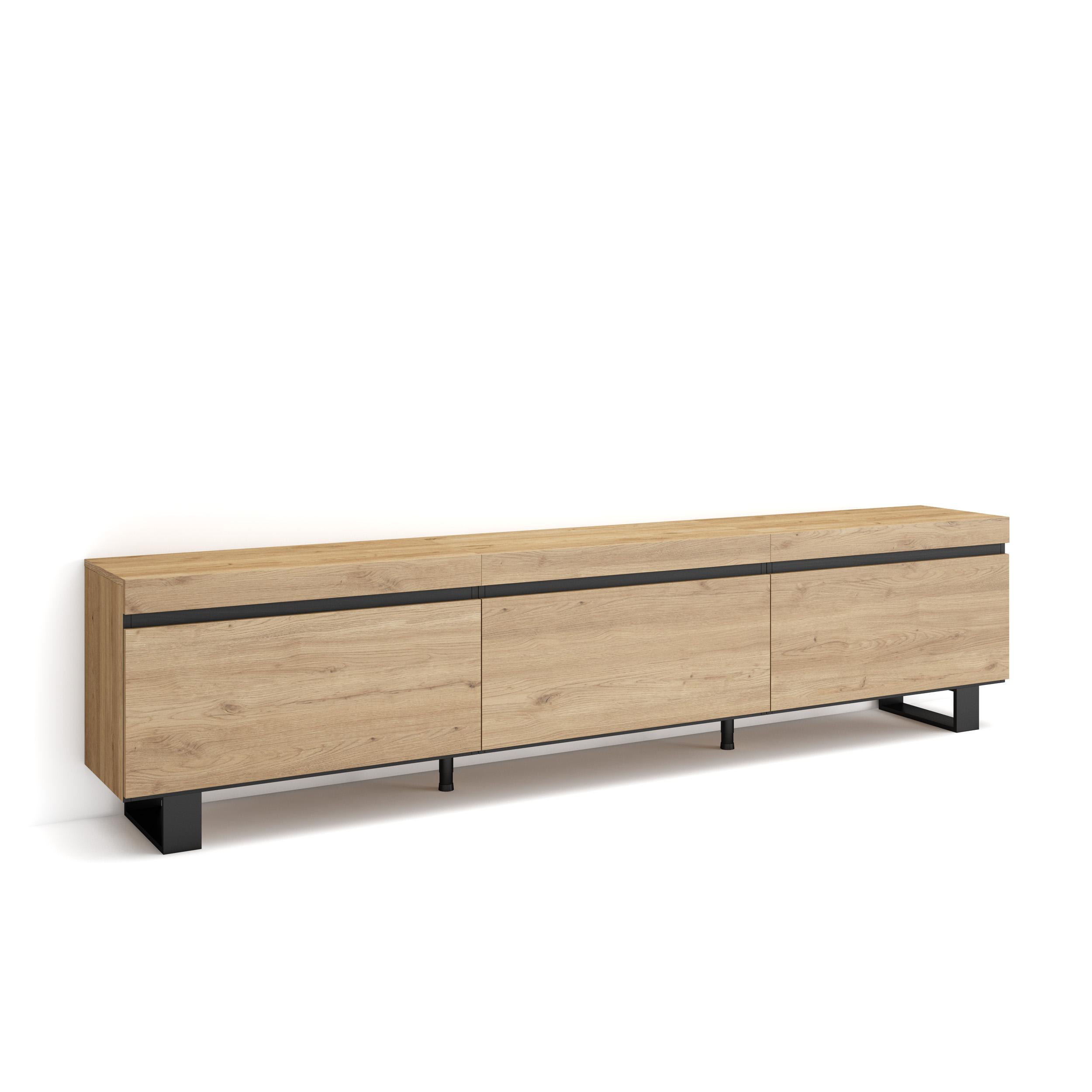 Skraut Home, Mueble TV, Televisión, Muebles de salón, almacenaje, 240x35x57cm, Diseño industrial, Estilo Moderno