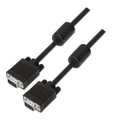 Cable SVGA Aisens A113-0071/ VGA Macho - VGA Macho/ Hasta 3W/ 10Mbps/ 1.8m/ Negro