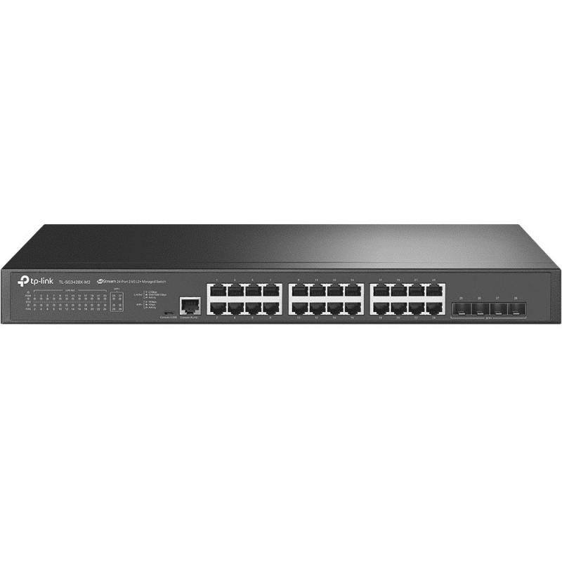 TP-Link  TL-SG3428X-M2 switch Gestionado L2+ 2.5G Ethernet (100/1000/2500) 1U Negro