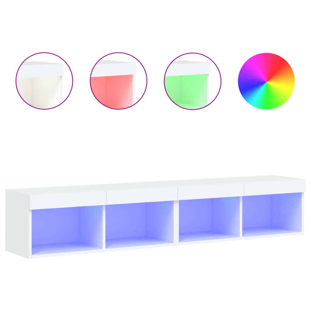 vidaXL Muebles de TV con luces LED 2 uds 80x30x30 cm, Mueble de Salon, Mueble TV, Mueble TV salon, Mesa de TV, Mueble tele