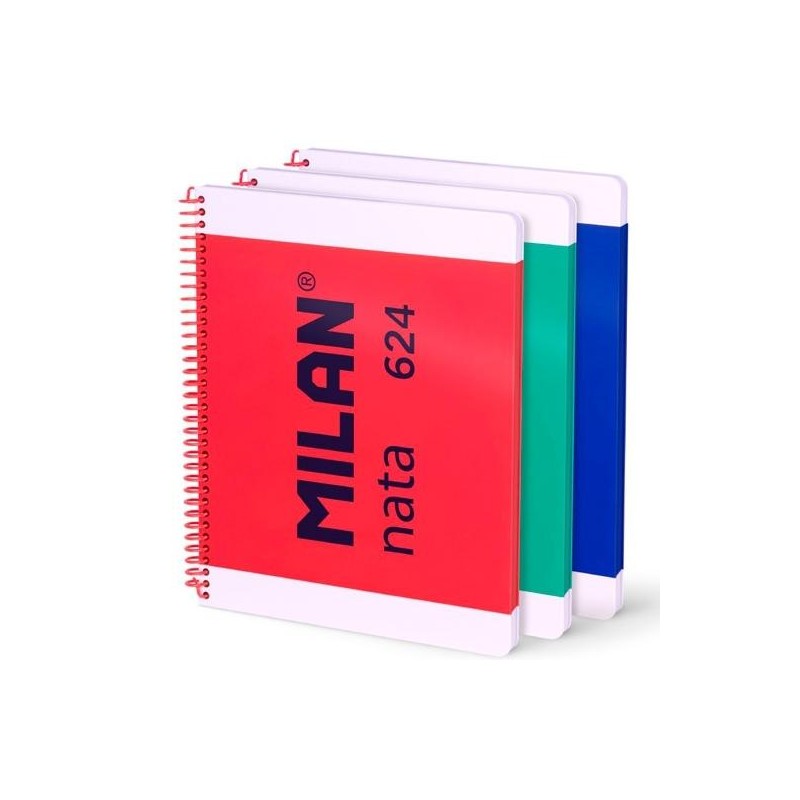 Milan - MILAN CUADERNO ESPIRAL A4 80H 95GR 5X5 TAPA DURA COLECCIÓN NATA® 624 SINCE 1918 SURTIDO PACK 3 UD - Color no elegible 57043E80X3