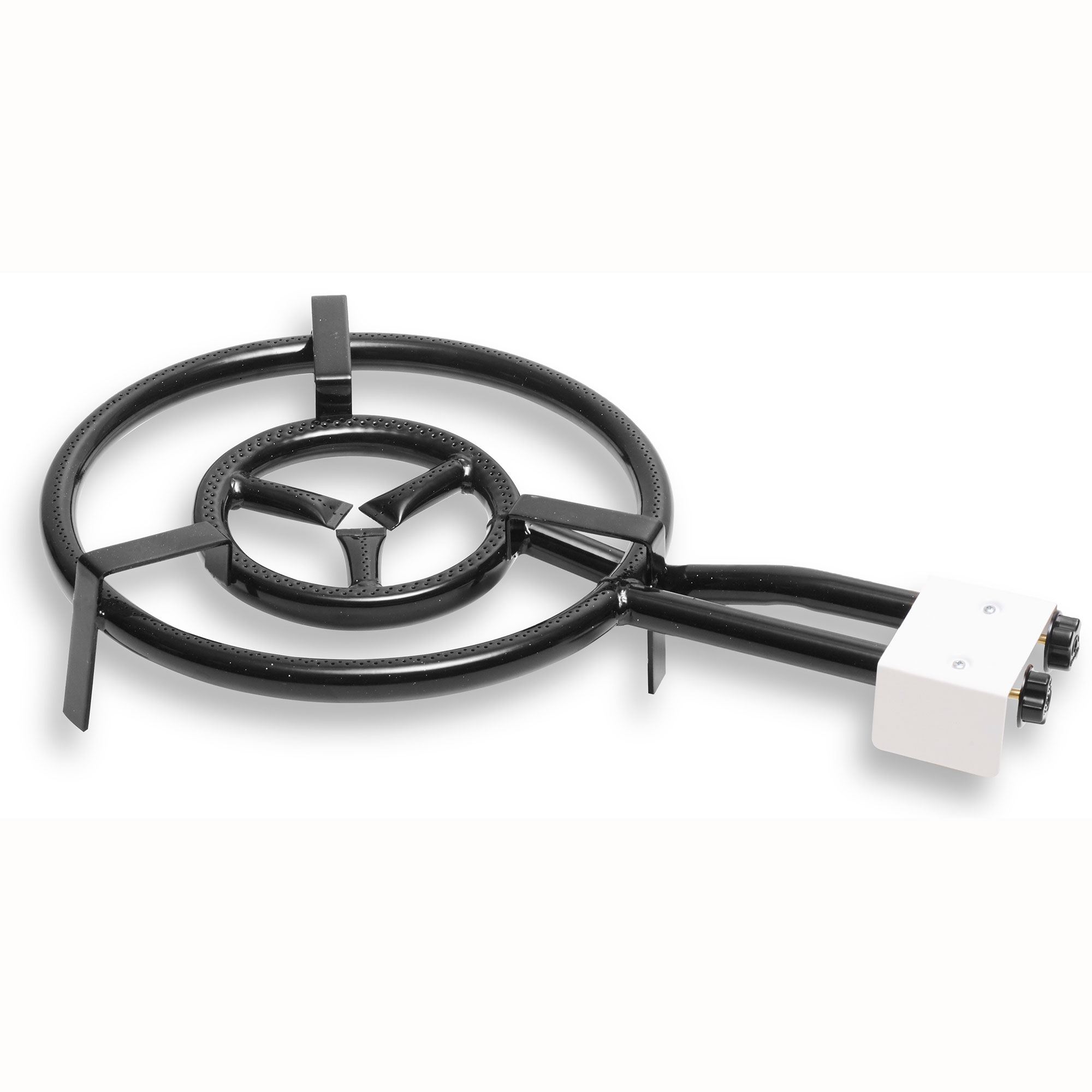 Briebe MOD500 Paellero Doble Aro 50cm, Quemador de Gas Butano, Camping Gas, Rosco para Paellas, Plancha, , Negro