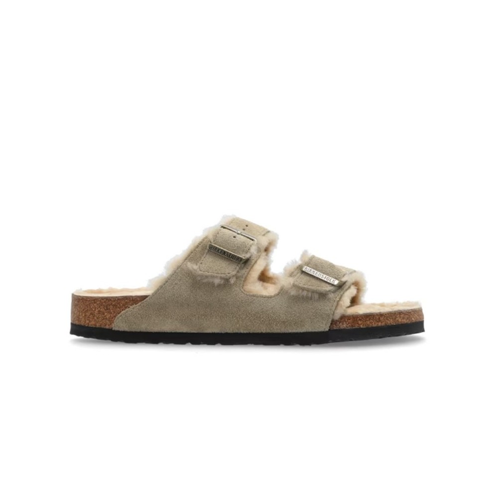 Sandalias Planas Mujer Birkenstock Arizona Shearlg Taupe