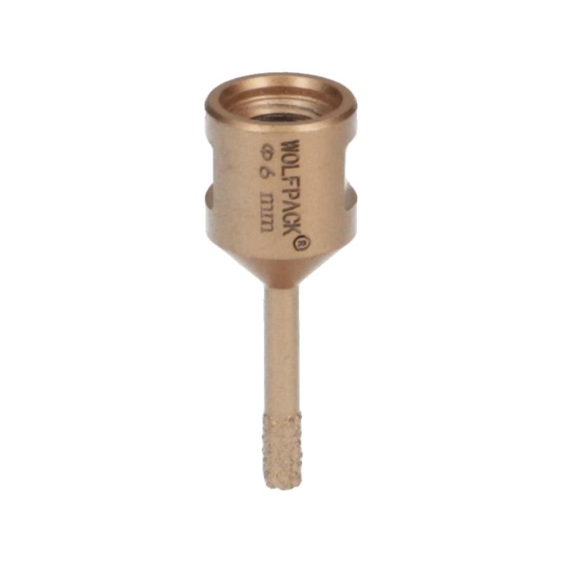 Corona diamante para amoladora ø 6 mm. conexión rosca m14. corte seco