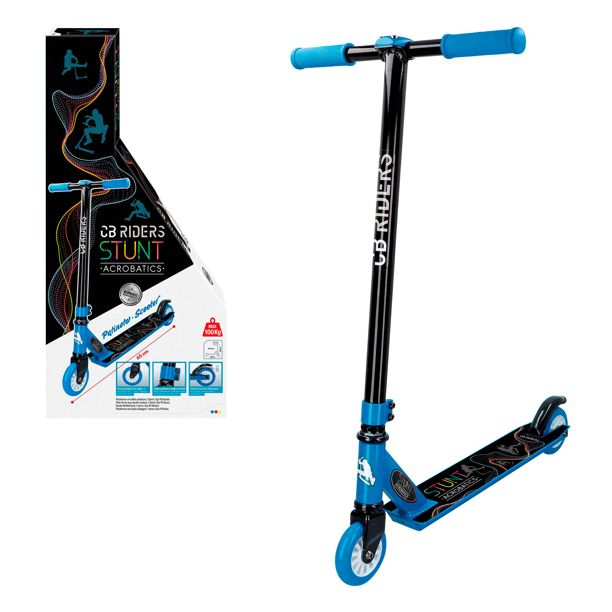 Cb Toys - Patinete 2 ruedas acrobático azul CB Riders