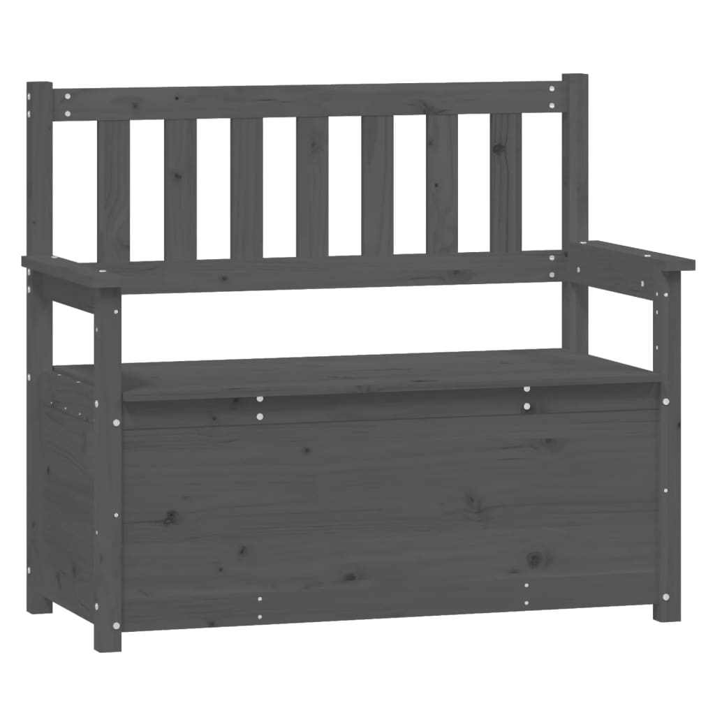 vidaXL Banco de madera maciza de pino 112,5x51,5x96,5 cm en color Negro/Gris/Marrón miel y más