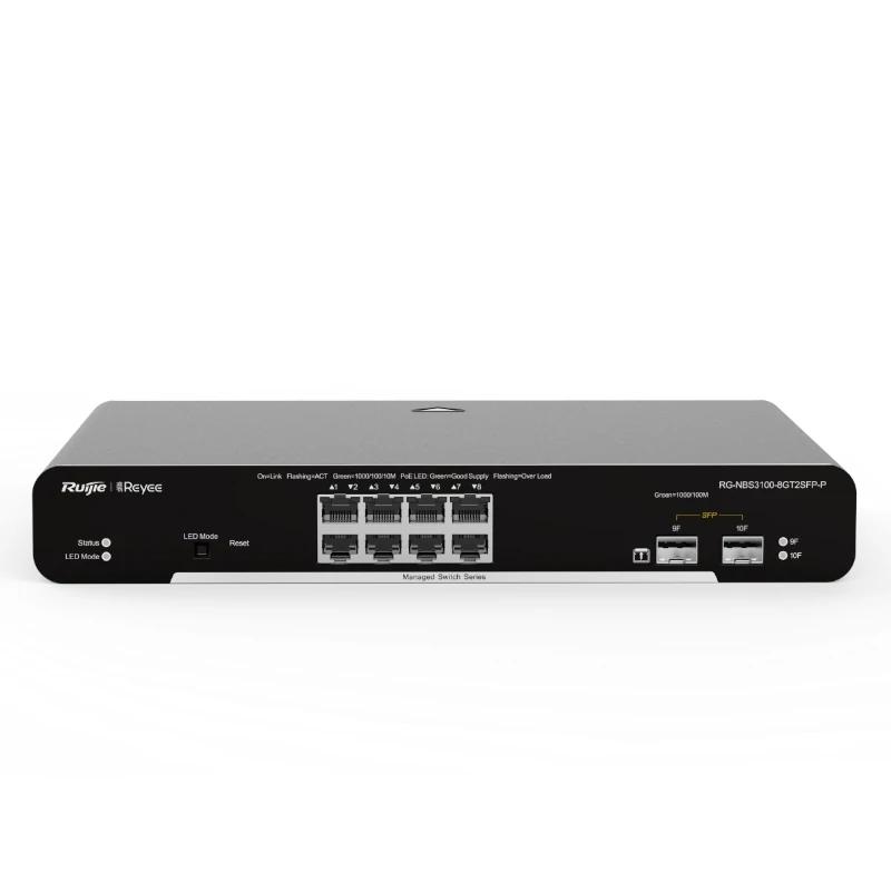 Ruijie Networks RG-NBS3100-8GT2SFP-P switch Gestionado L2 Gigabit Ethernet (10/100/1000) Energía sobre Ethernet (PoE) Negro