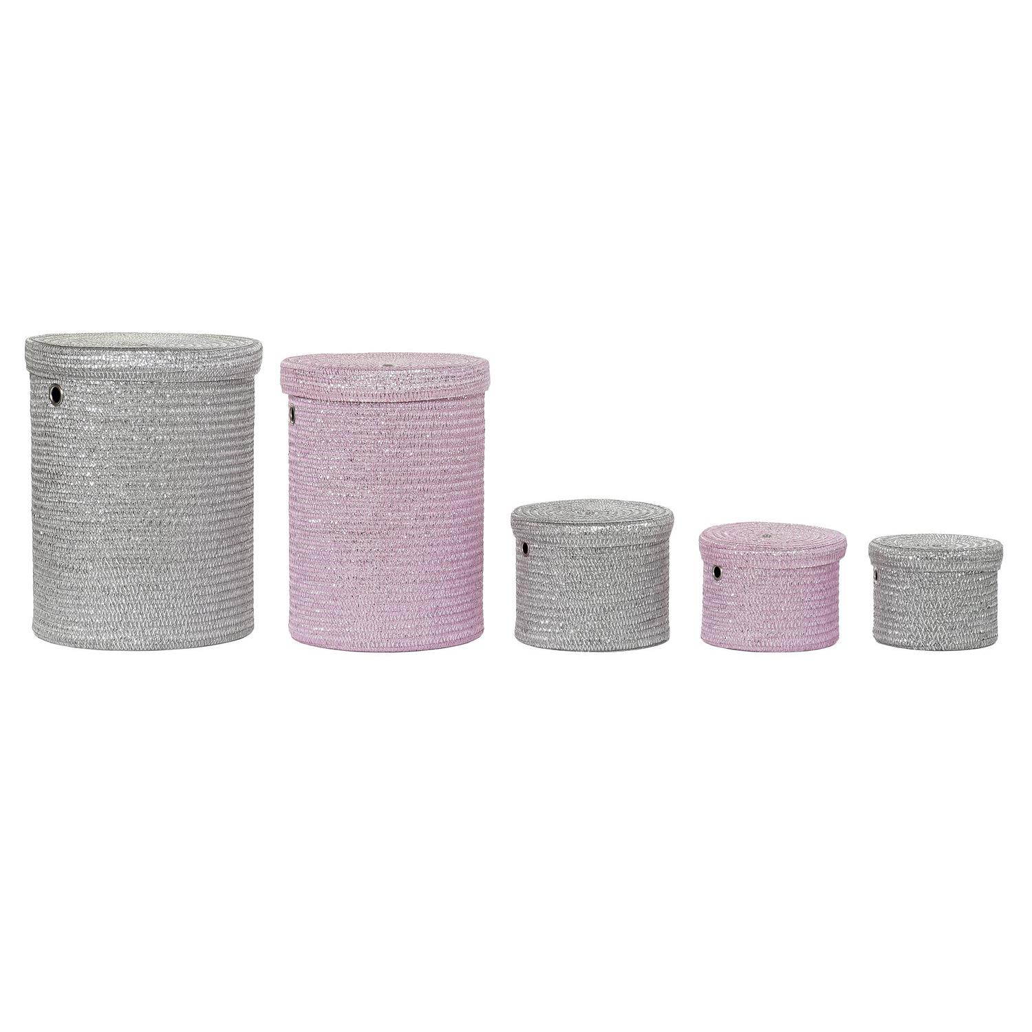 CESTA SET 5 PP 42X42X52,5 ROSA DC192333 - EL MEJOR COMPLEMENTO PARA TU HOGAR FIJALO