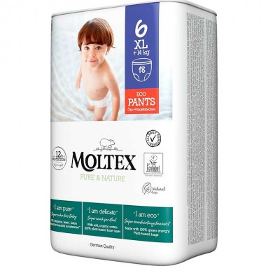 Moltex - Pañales Pants Pure & Nature Talla 6 (+ 14 kg) 18 Uds. Moltex Moltex