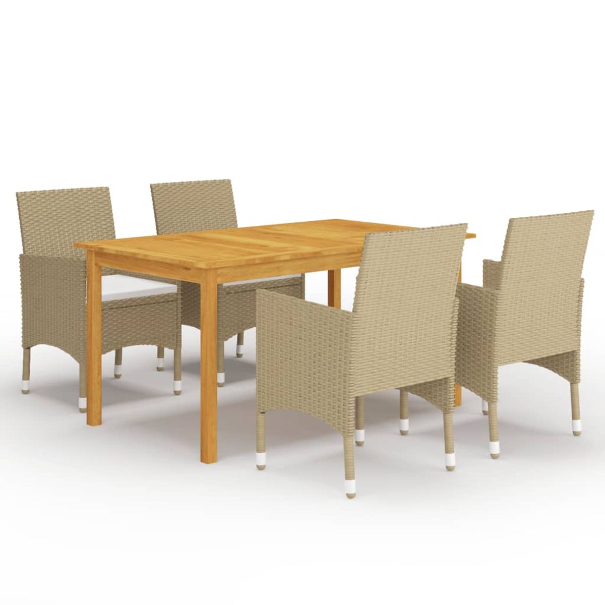Conjunto de jardín 1 mesa+4 sillones con cojines