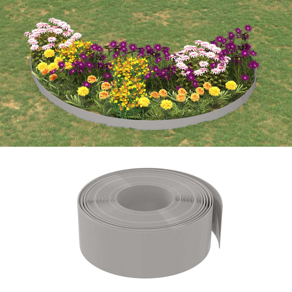 vidaXL Borduras de jardín 2 uds polietileno 10 m 20 cm Color Gris,  Marrón,  Negro y mas