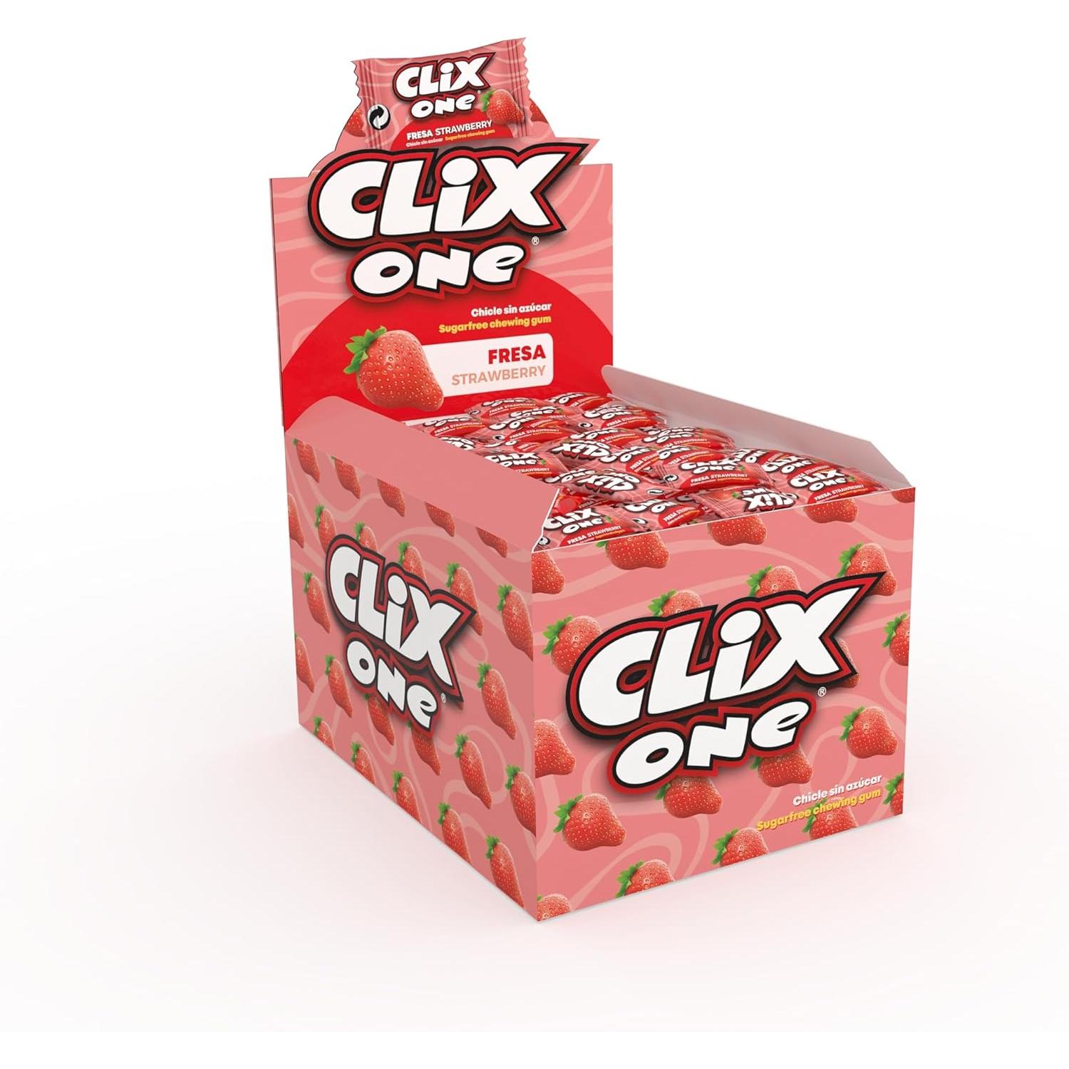Chicles Sin Azúcar Clix con Sabor a Fresa - 150 Monodosis Sin azúcar