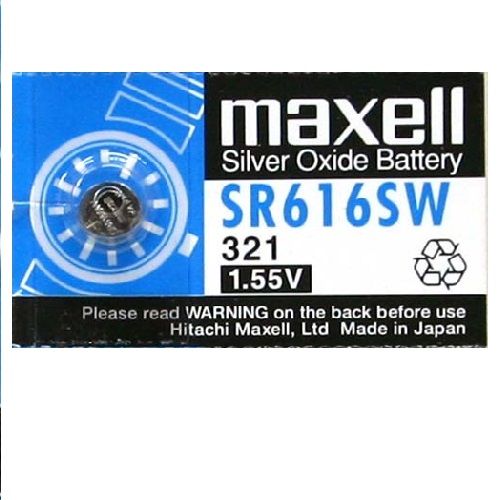 CABLEPELADO Pila de Boton oxido Plata | Pila 321 | Pila SR616SW | Voltaje de la Pila: 1,55 V | Capacidad de batería: 16 mAh (1 Pila)