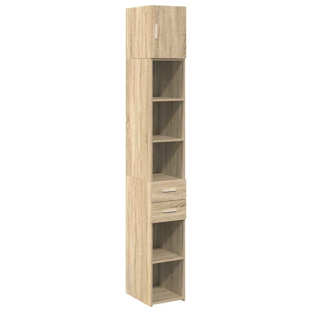 vidaXL Armario estrecho madera ingeniería roble Sonoma 30x42,5x225 cm