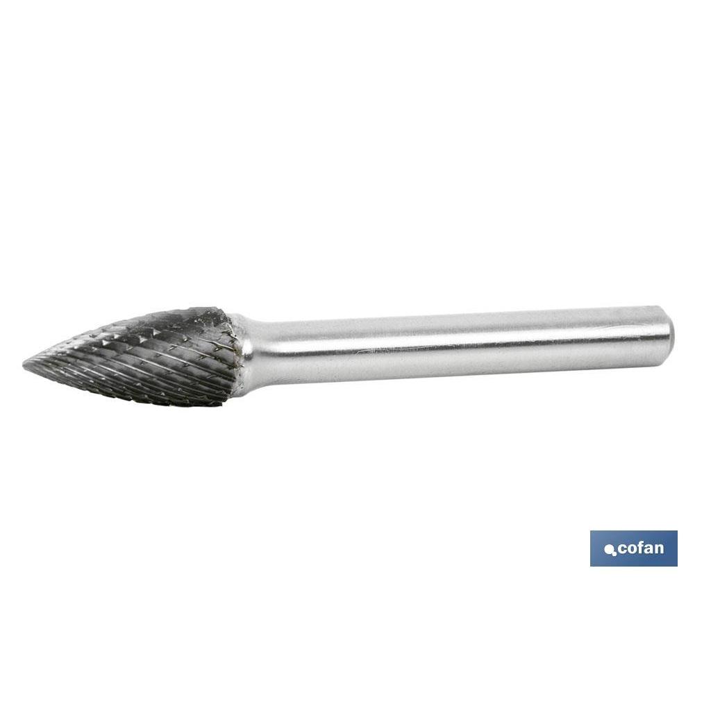 Cofan Fresas Rotativas Metal Duro Dentado Cruzado Arbol Punta Ojiva