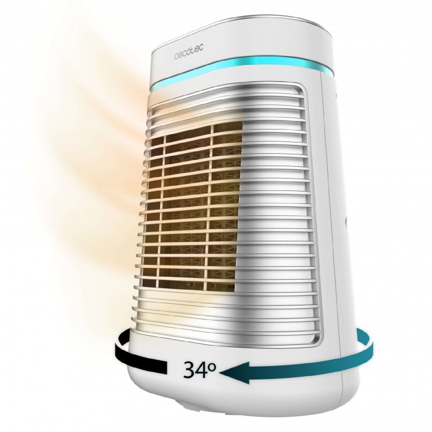 Cecotec Calefactor Cerámico de Sobremesa ReadyWarm 1550 Max Ceramic Rotate White. Manual 1500 W, Oscilación