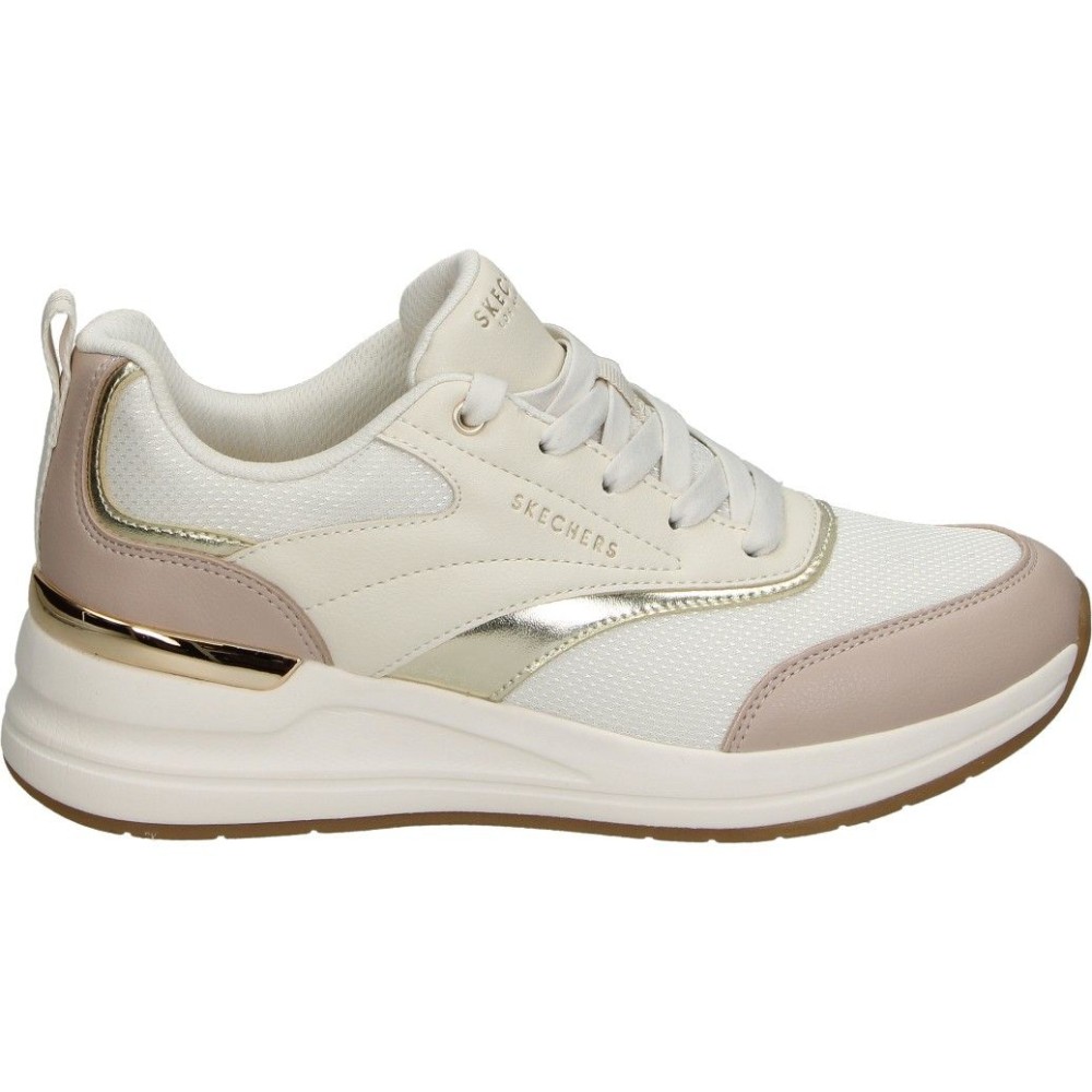 SKECHERS | Zapatillas con Cuña Skechers Billion 2 Monroe para Mujer – Deportiva en Taupe – Sneakers con Cordones – Cuña Media y Cómoda – Plantilla Air Cooled Memory Foam – Modelo 177342-NTGD