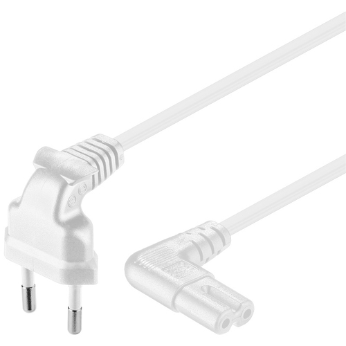 Goobay CEE 7/16 - IEC-60320-C7 - Cable (0,75 m, Macho/Macho, CEE7/16, C7 acoplador, Blanco)