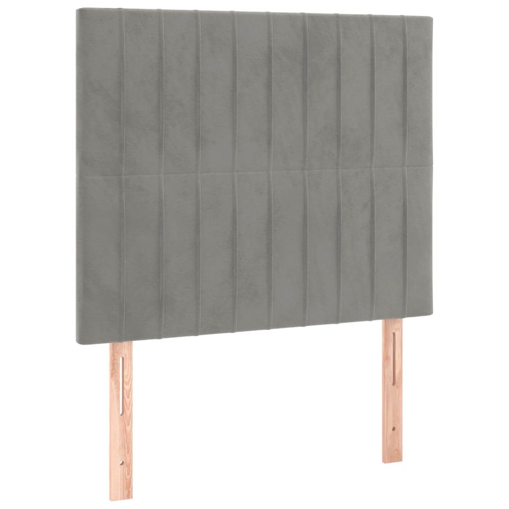 vidaXL Cabecero de cama gris claro 90x5x118/128 cm Terciopelo
