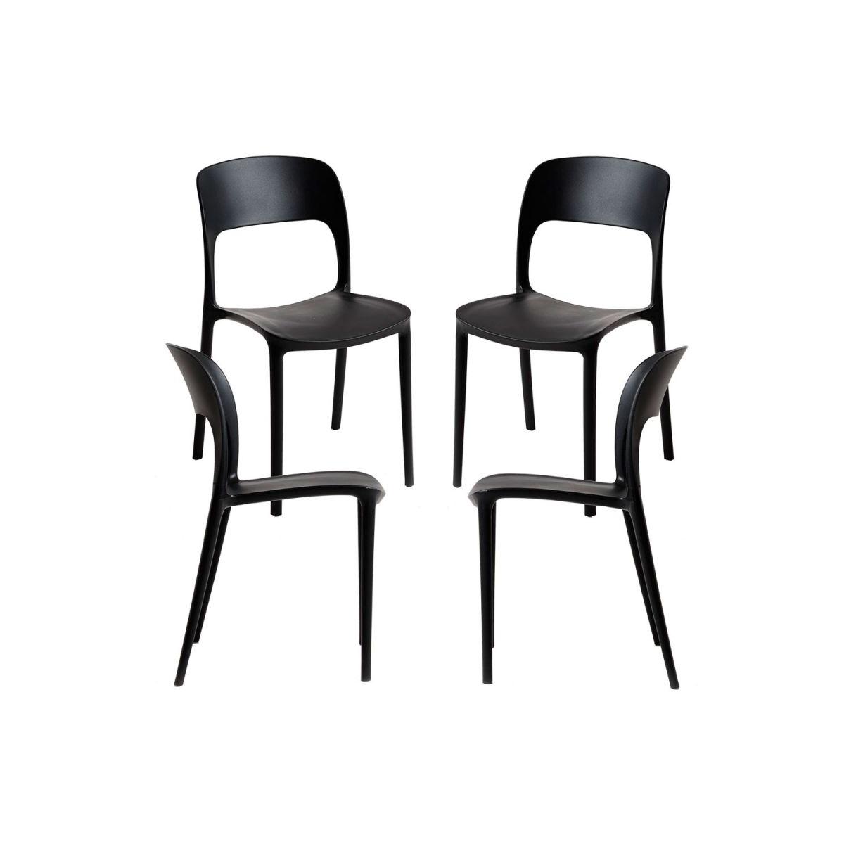 Regalos Miguel - Packs Sillas Jardín - Pack 4 Sillas Inis - Negro