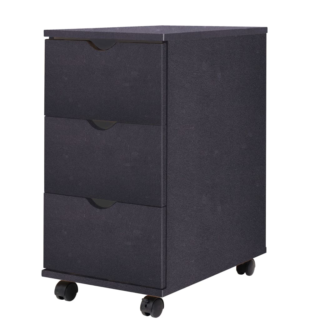 vidaXL Mueble de cajones 33x45x60 cm en color Negro/Roble/Blanco | almacenamiento funcional diseño moderno para baño dormitorio sala