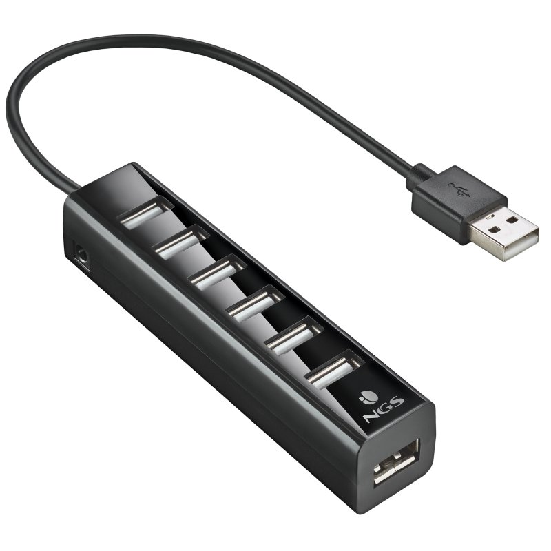 NGS IHUB7 TINY Hub USB 2.0 7 Puertos Negro