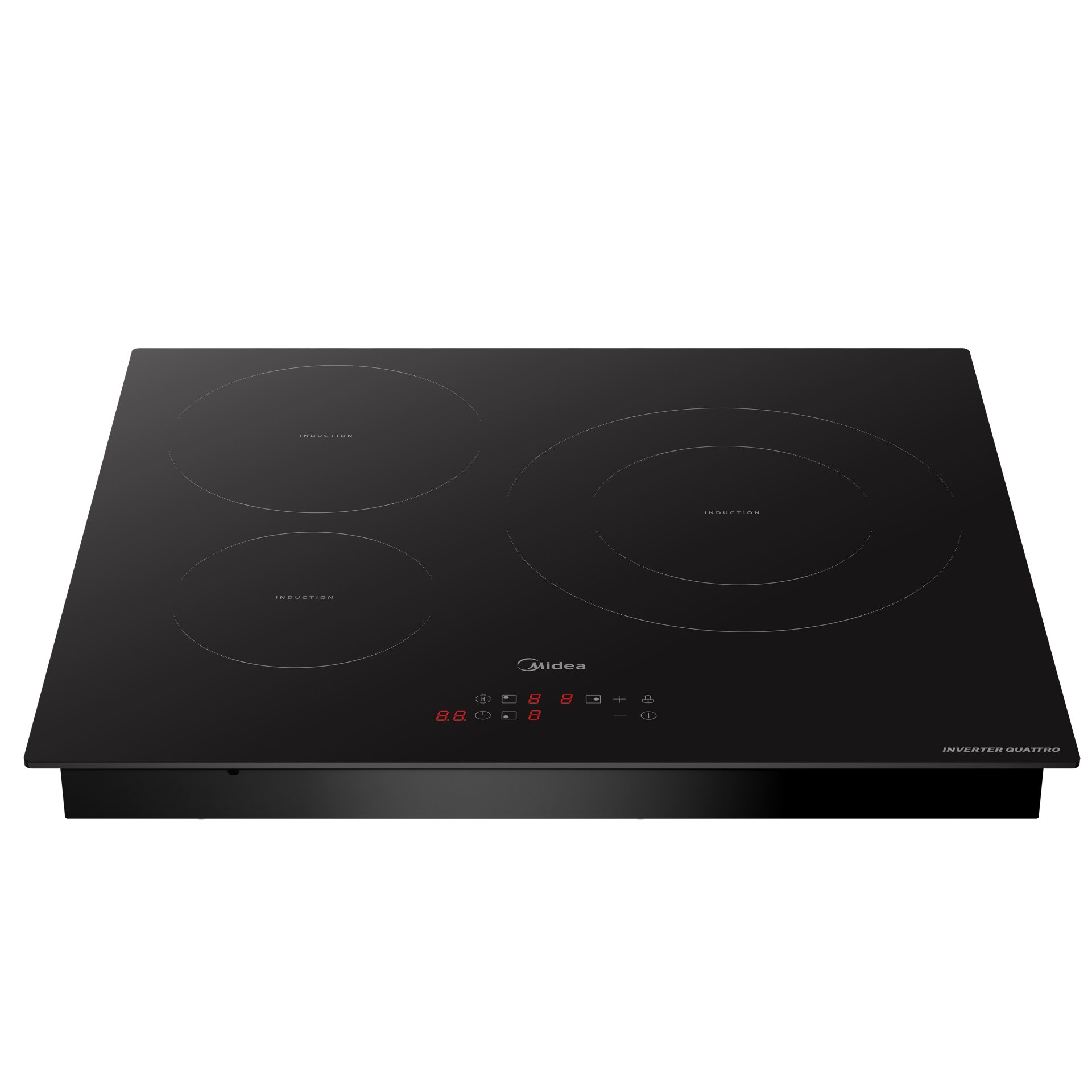 Midea MCH520T239K0 - Placa Vitrocerámica 3 Zonas 60Cm Cristal Negro 5200W