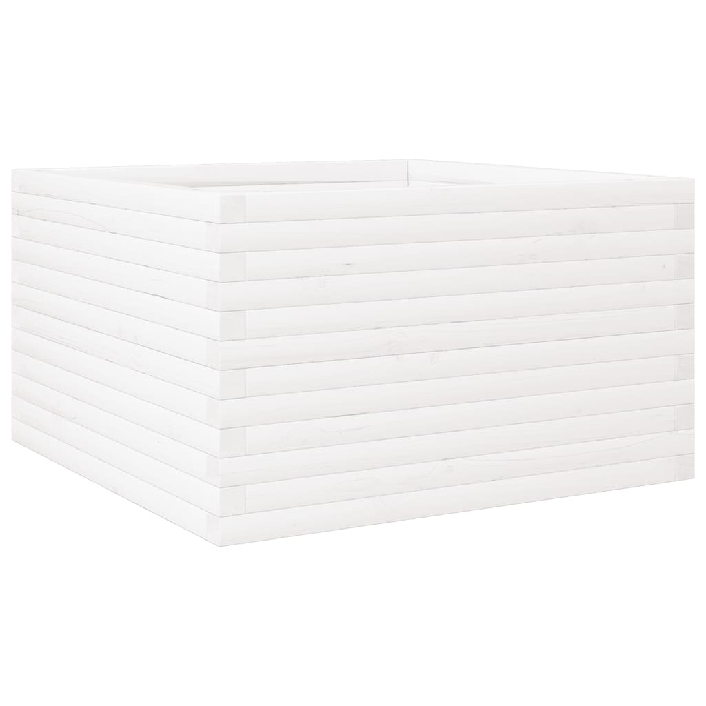 vidaXL Jardinera de madera de pino impregnada 80x80x46 cm Color Pino natural,  Blanco,  Marrón cera y mas