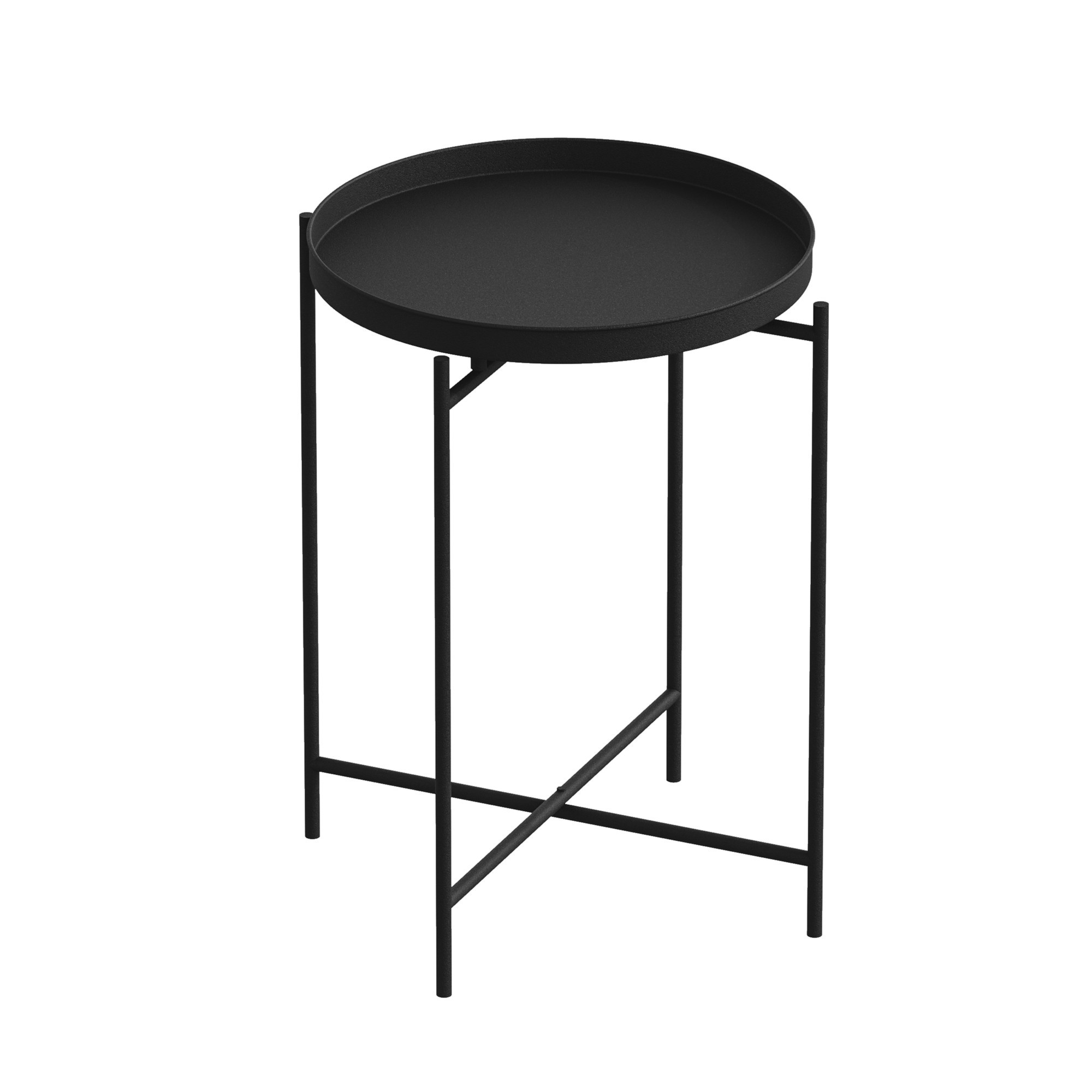 Habitat y Jardin - Mesa baja de metal "Sheby" 46 x 46 x 56 cm - Negro