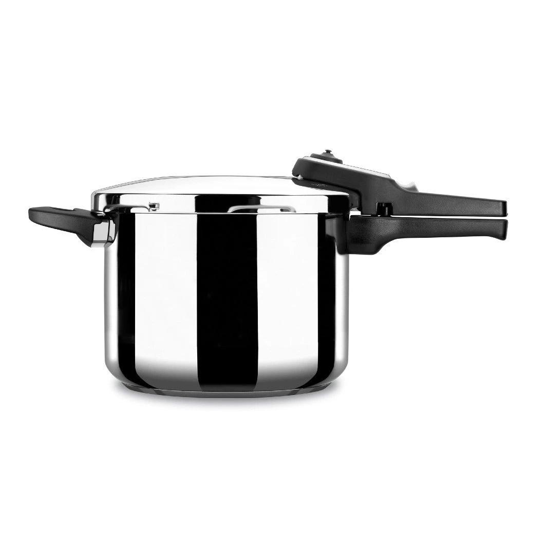 Olla Acero inoxidable 18/10 6L Olla a presión ALZA KORE  | Tapa incluida, Adecuado para Familias y amantes de la cocina, Eléctrico, todos los fuegos incluida inducción, Gas, Inox