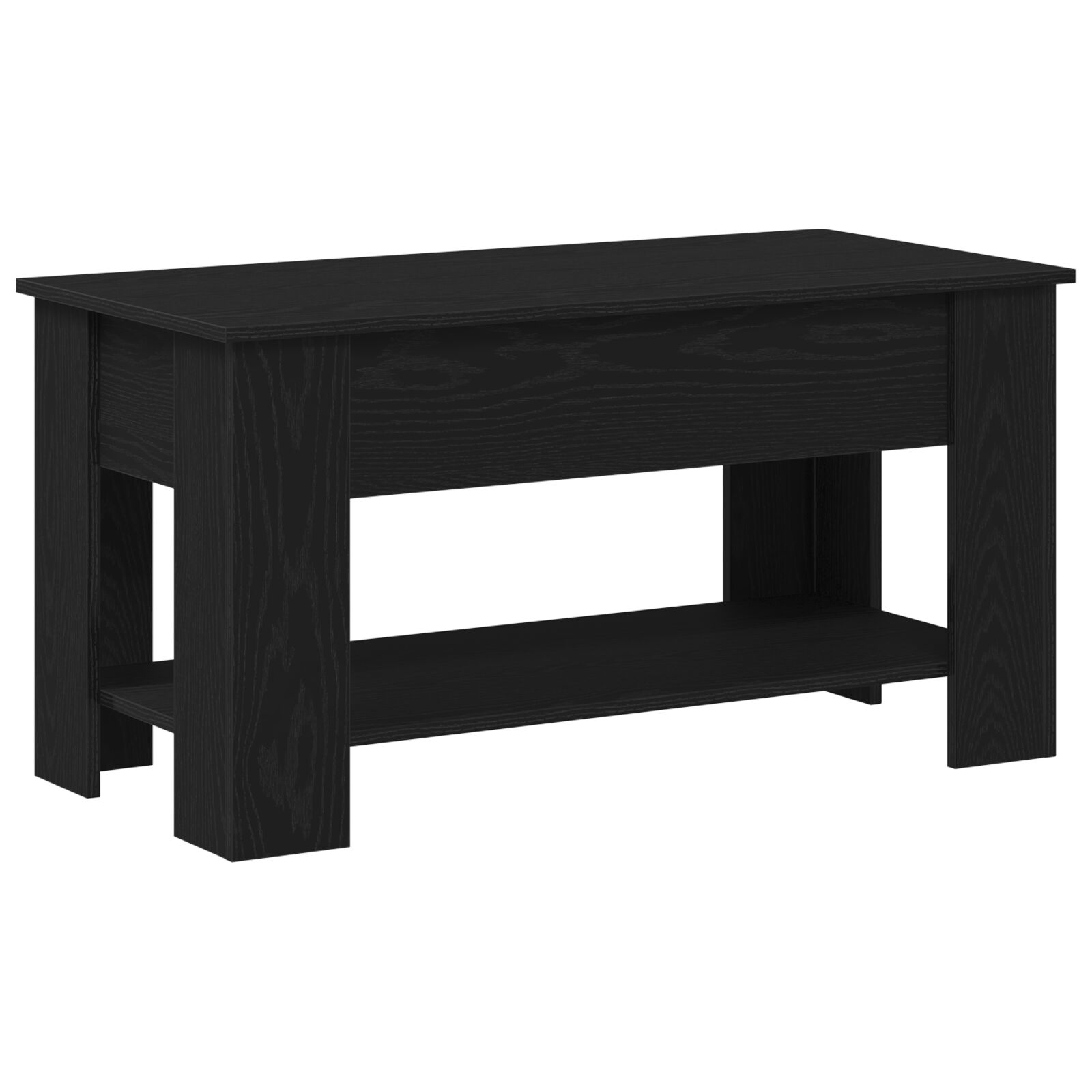 Mesa de café de roble negro vidaXL - 101x49x52 cm fabricada con madera engineered