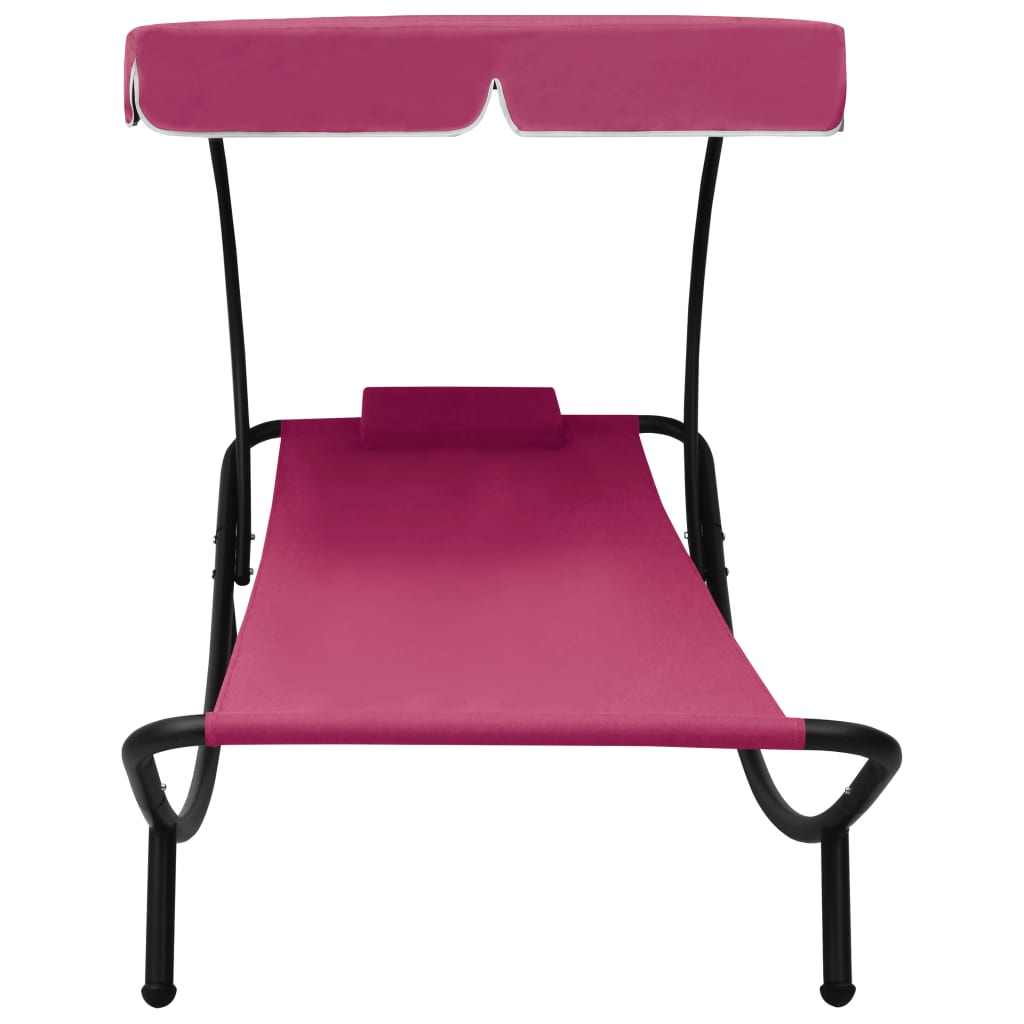 Vidaxl Tumbona de Jardín con Toldo y Cojín 200x90x112 Cm