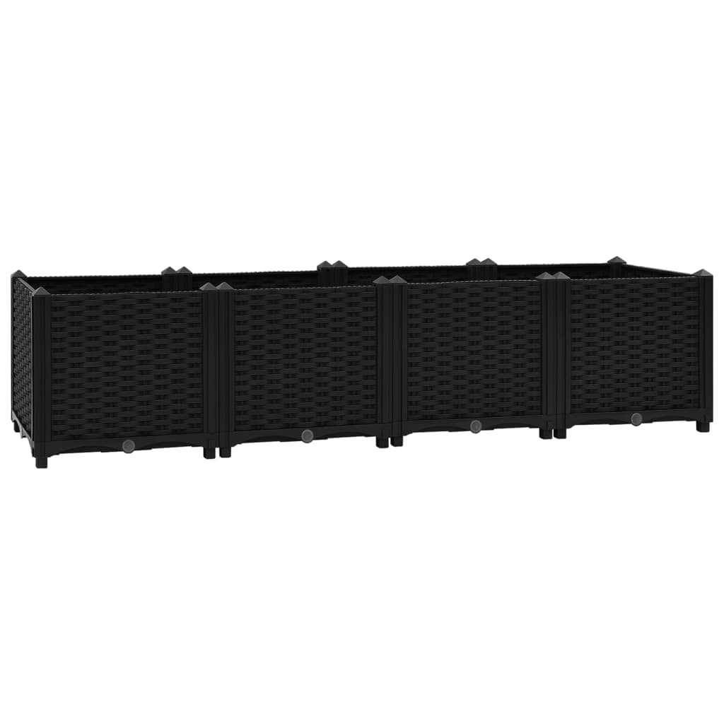 vidaXL Arriate polipropileno 160x40x38 cm Color Azul,  Marrón,  Negro y mas