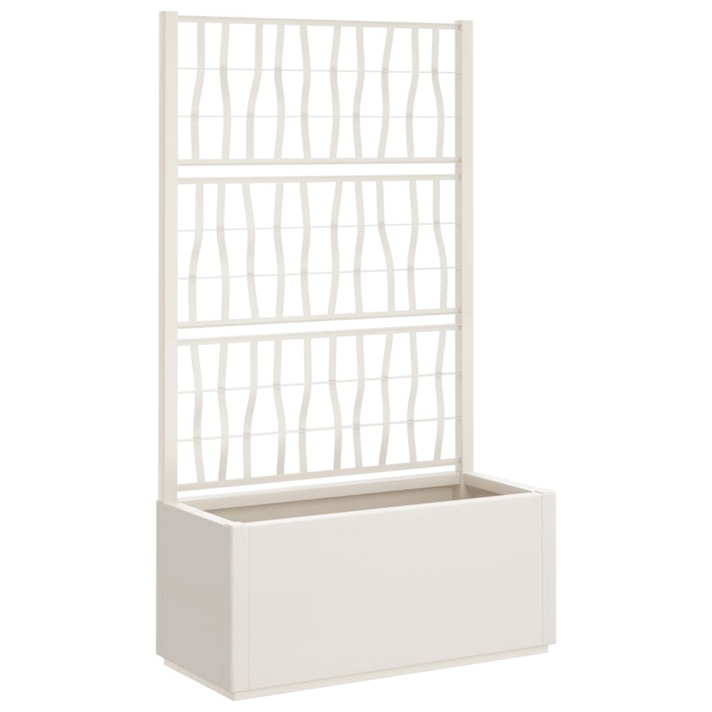 vidaXL Jardinera con enrejado PP 80x36x140 cm Color enrejado blanco,  enrejado gris oscuro,  enrejado marrón claro y mas