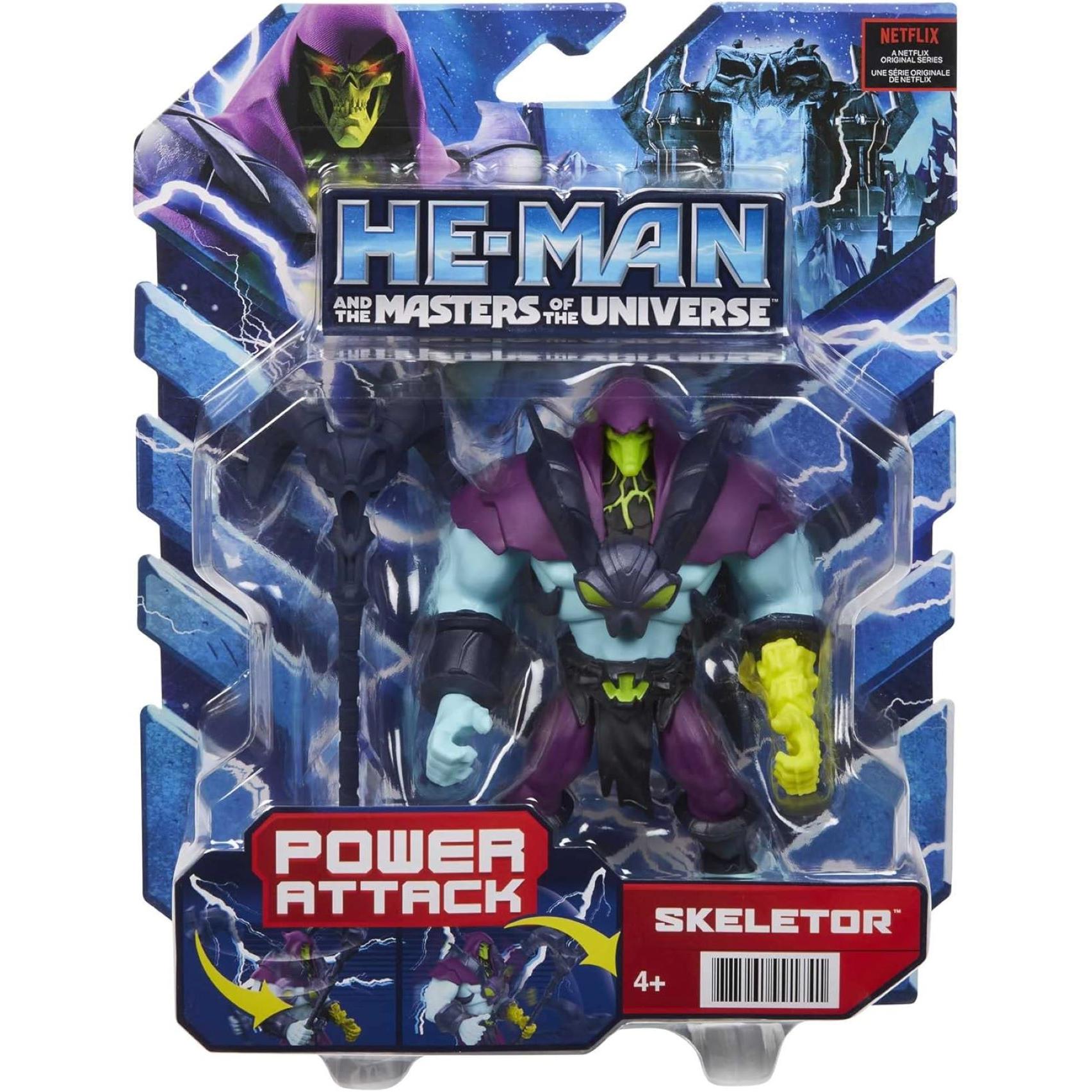 MATTEL - Figura SKELETOR - Masters of the Universe - He - Man y los Masters del Universo - Mide 15 cm - Netflix Original Series - POWER ATTACK - Edad recomendada mayores de 4 años