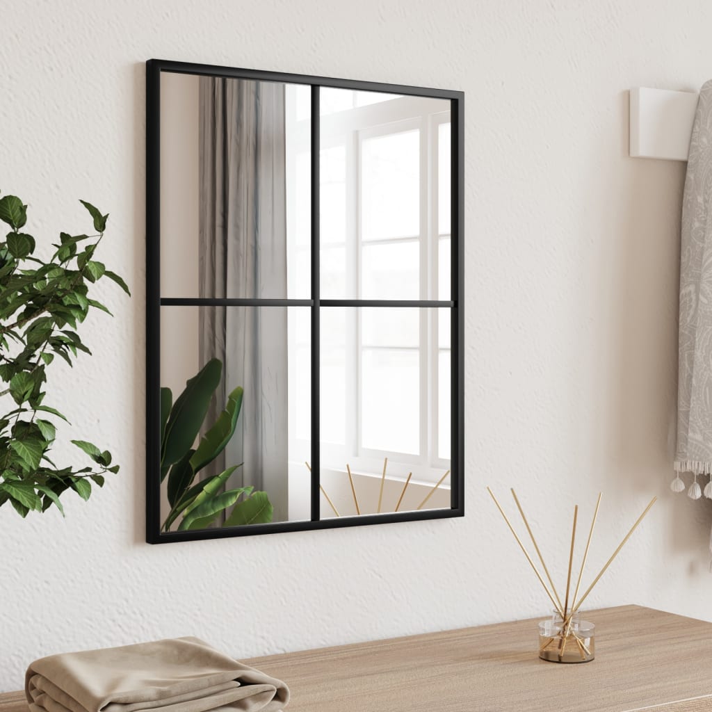 vidaXL Espejo de Pared Rectangular Decoración Colgante para Salón Hierro Negro Dimensiones 30 x 40 cm,  30 x 60 cm,  30 x 80 cm y mas