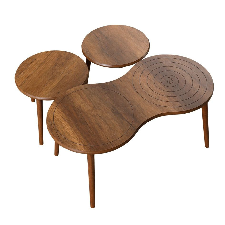 Habitat y Jardin - Juego de mesa baja de madera "Marlo" 100 x 50 x 45 cm - Nogal