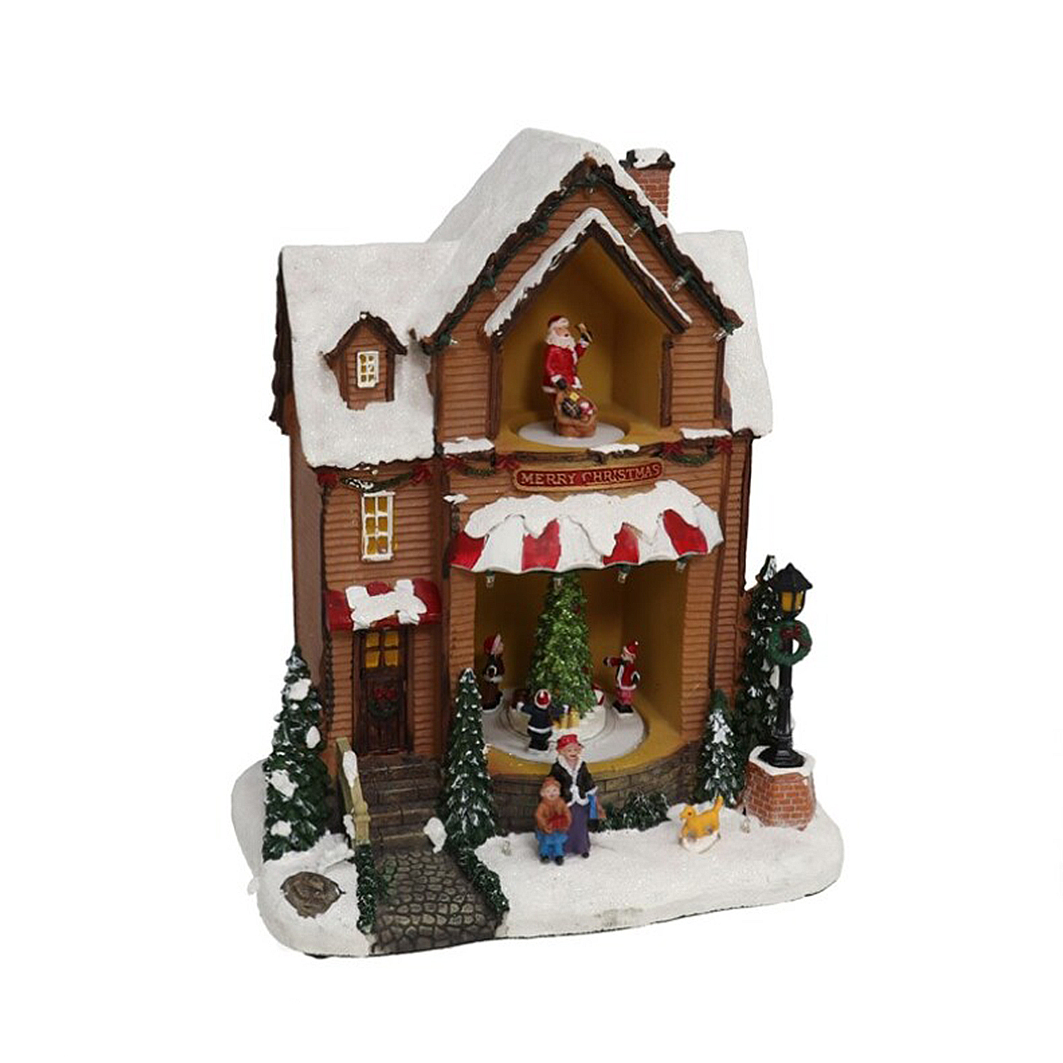 DAM. CASA NAVIDEÑA C/ LUZ - MUSICA DEC. 25X16 25x15x30cm