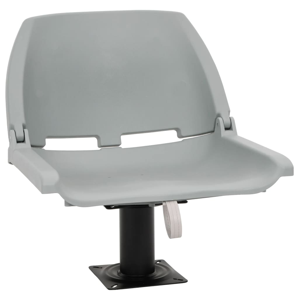 vidaXL Asientos plegables de barco sin cojín gris 2 uds 48x51x41 cm