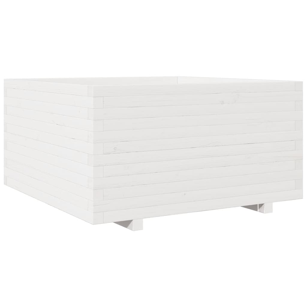 vidaXL Jardinera madera de pino impregnada 90x90x49,5 cm Color Pino natural,  Blanco,  Marrón cera y mas