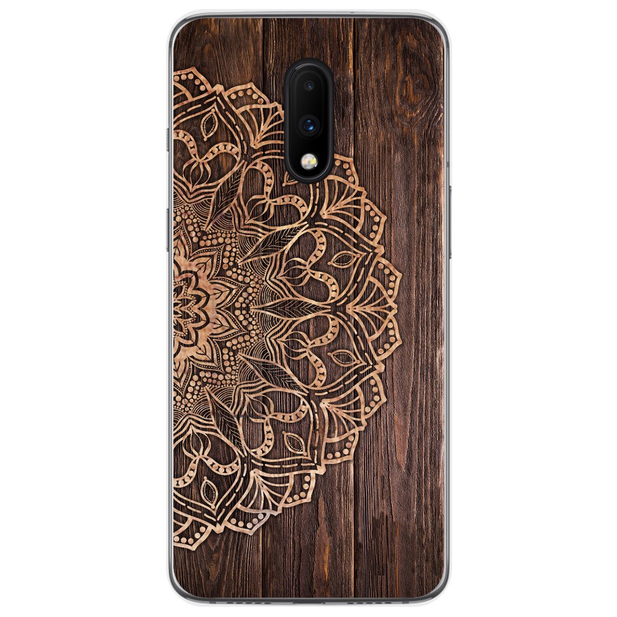 Tumundosmartphone Funda Gel Tpu para Oneplus 7 diseño Madera 06 Dibujos