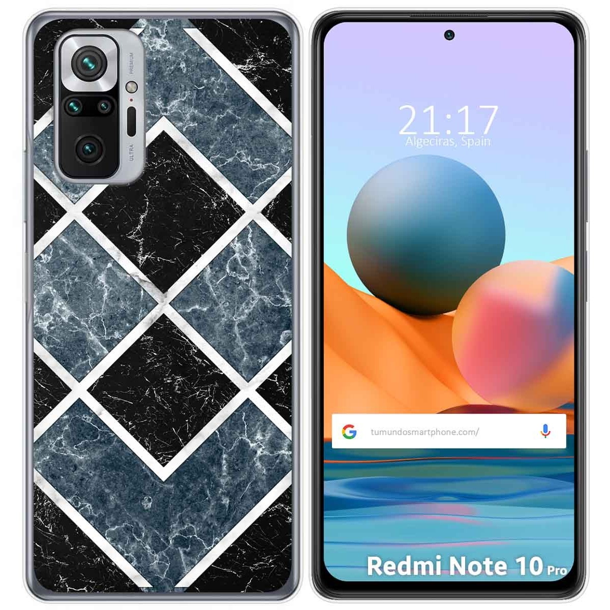 Tumundosmartphone Funda Gel Tpu para Xiaomi Redmi Note 10 Pro diseño Mármol 06 Dibujos