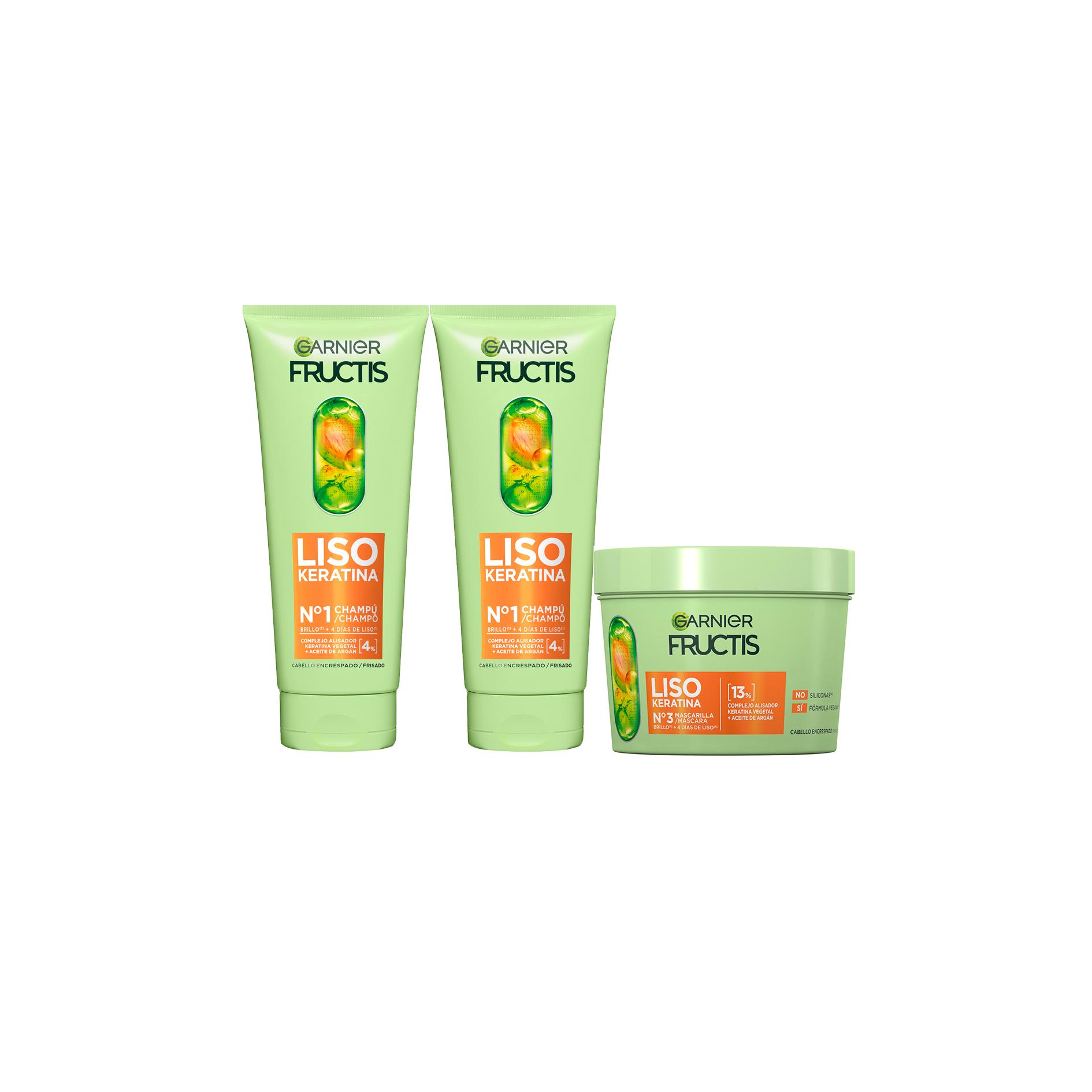 GARNIER | Fructis Liso Keratina Champú, Acondicionador, serum o mascarilla Gama Liso Keratina