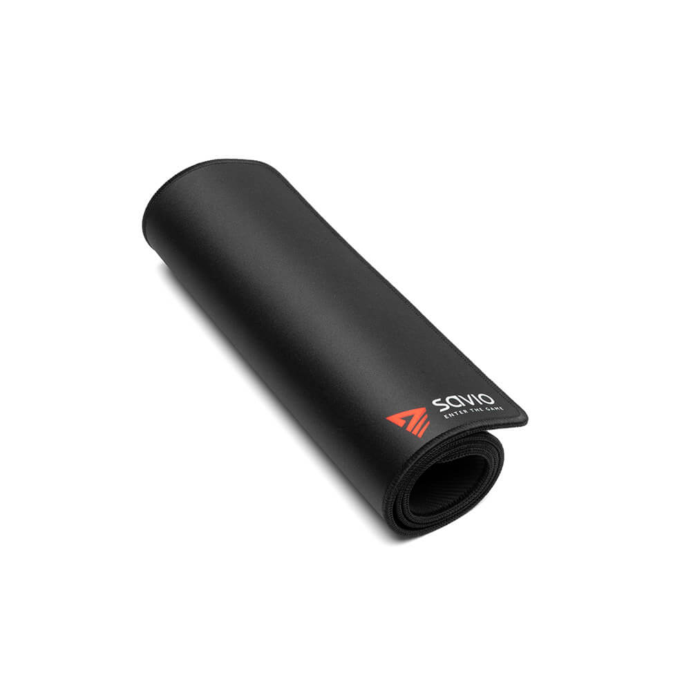 Savio black edition turbo dynamic gaming mouse pad 70x30 cm, large size with a cloth surface, water resistant and anti-slip for an enhanced gaming experience.