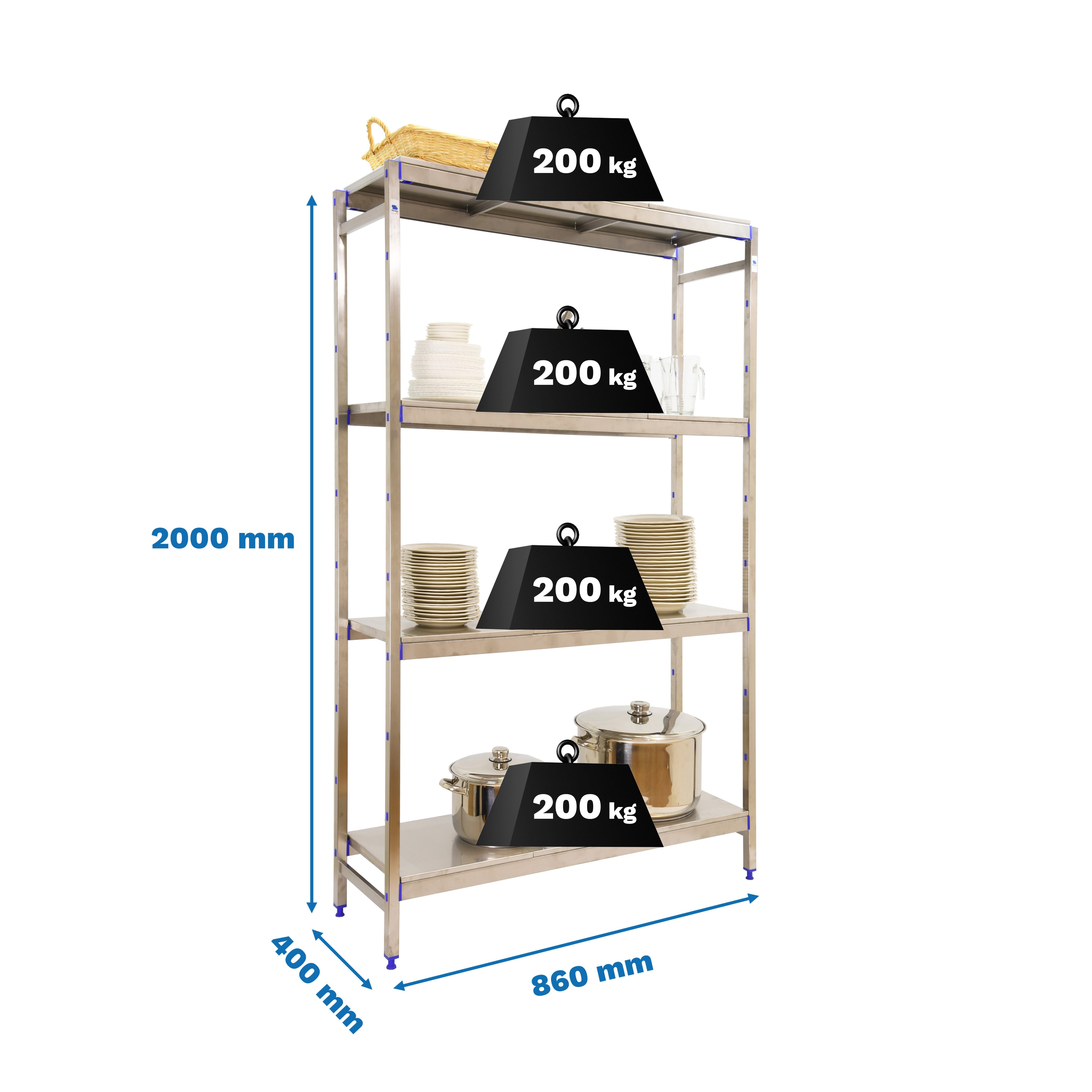 Estantería SIMONRACK Simoninox initial 4ss/2000x860x400