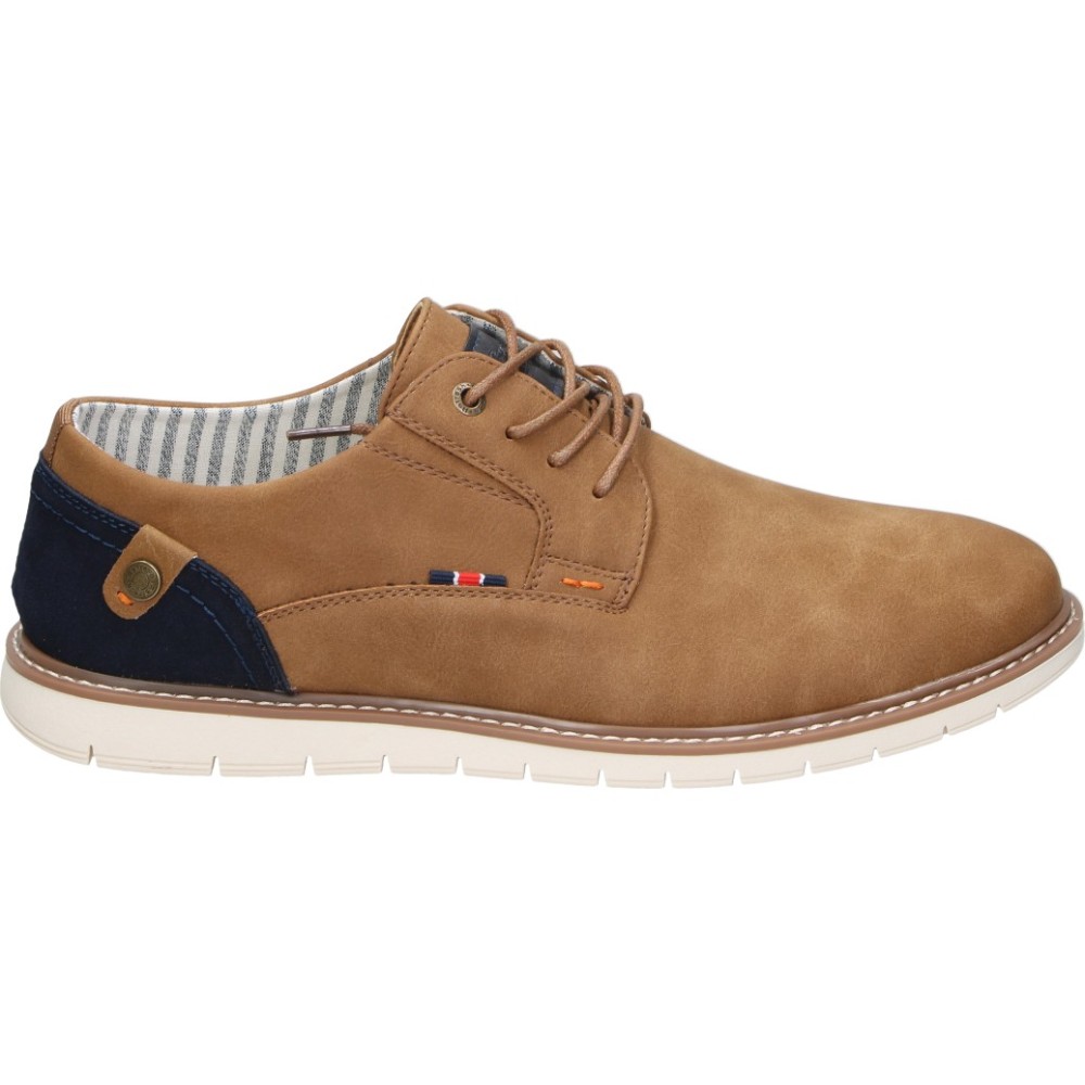 REFRESH | Zapatos Casual Refresh para Hombre – Zapato Estiloso en Color Camel – Zapatos con Cordones – Cómodos y Versátiles – Combinables – Vegan – Modelo 175538