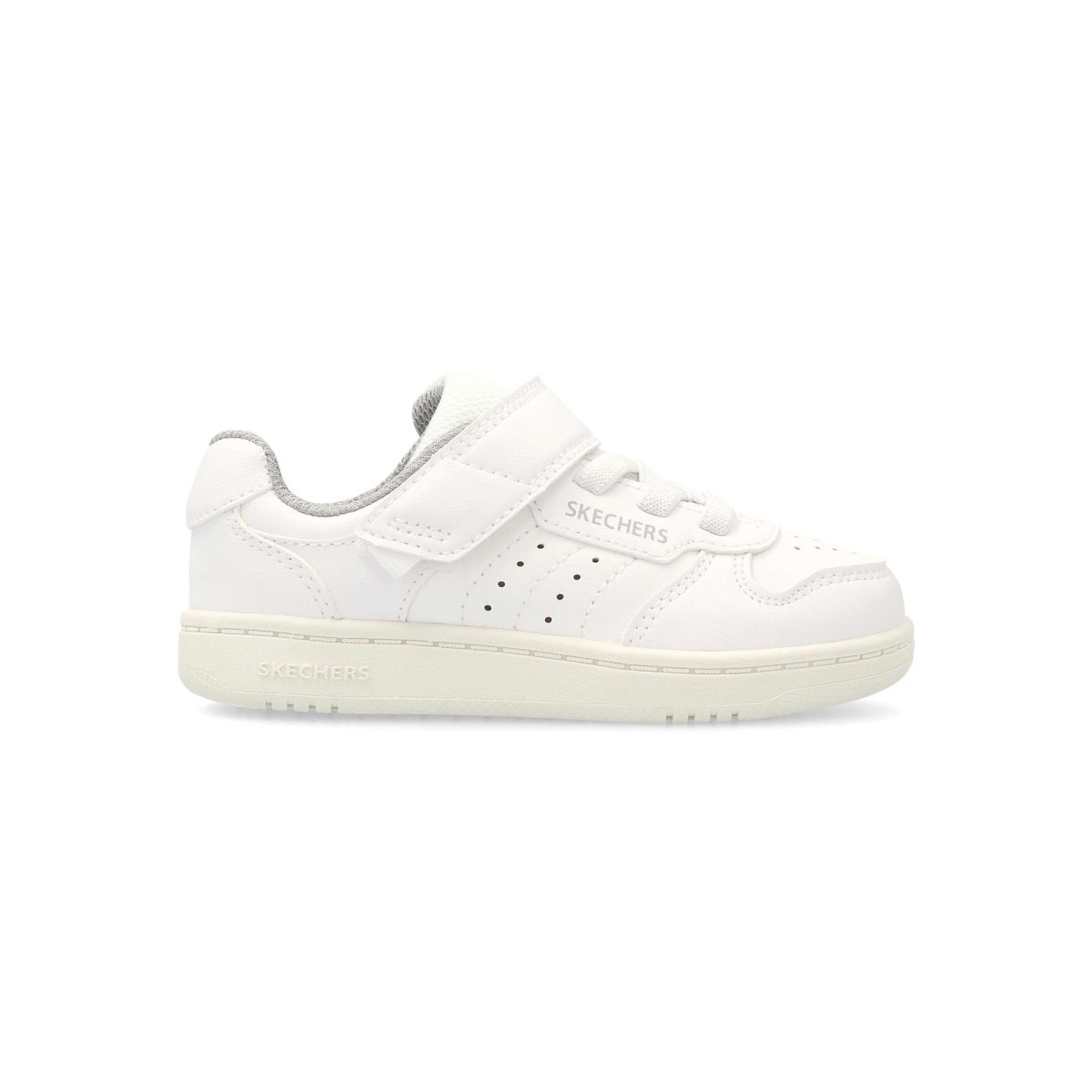 Skechers - Zapatillas deportivas Quick Street para niño, lavables a máquina con parte superior en duraleather suave, cordones elásticos y plantilla amortiguada
