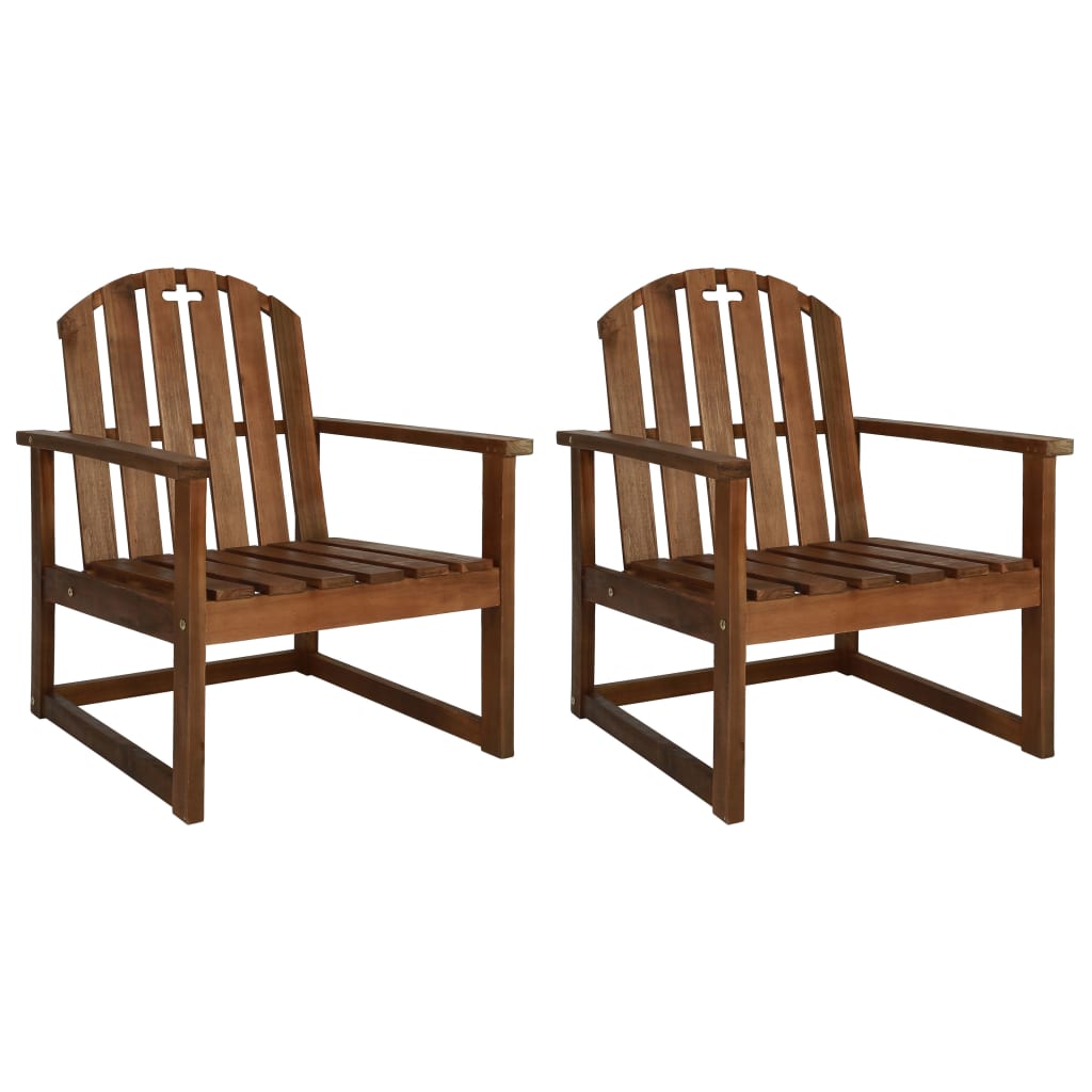 vidaXL Sillones de jardín 2 uds madera acacia maciza