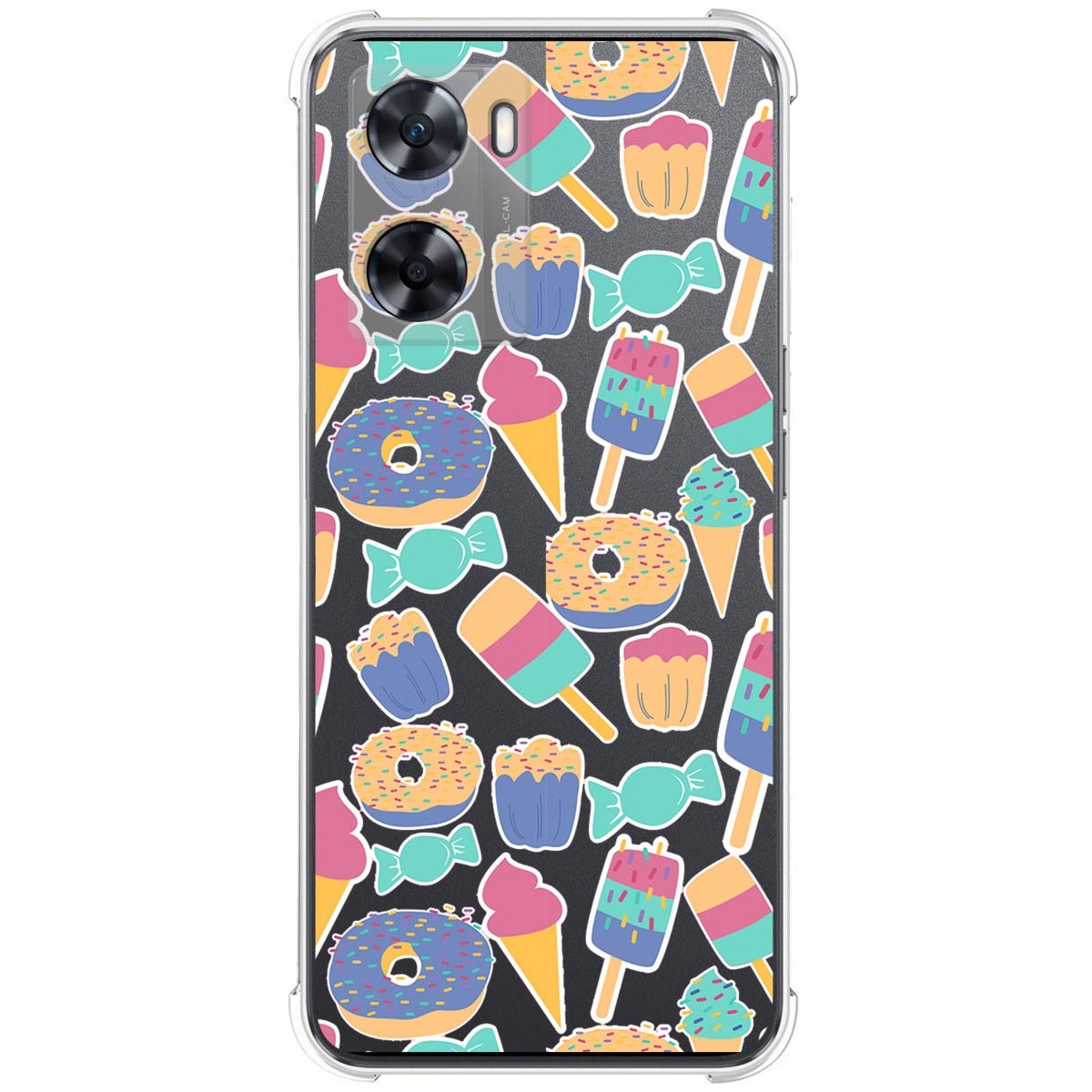 Funda Silicona Antigolpes para Oppo A57s diseño Dulces 02 Dibujos
