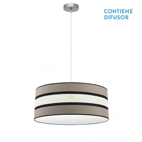FABRILAMP Colgante Bicolor 3luces Topo/beis modelo Karla